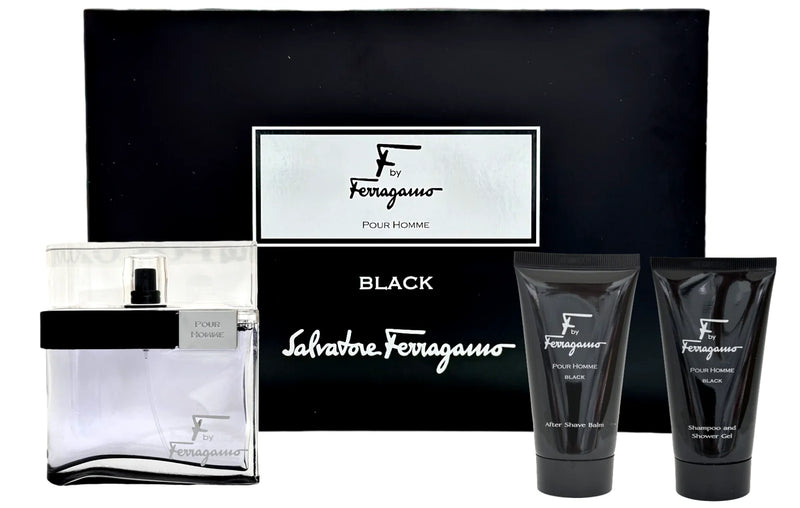 F Black by Salvatore Ferragamo for men 3 pcs gift set New in Box